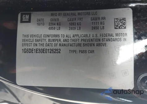 2014 Cadillac Cts Standard из США, поврежденный, VIN 1G6DE1E30E0126252